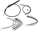 Harley Davidson Softail Street Bob FXBB [Marque Burly] – Kit complet de câbles/lignes de guidon en vinyle noir pour cintres Ape-1