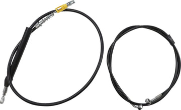 harley-davidson street bob [LA CHOPPERS] - Complete black vinyl braided handlebar cable/brake line kit