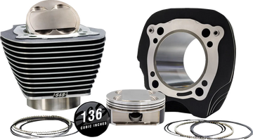 Harley-Davidson FXBR 1923 Softail Breakout 117 [2025] - 132" Hochverdichtungs- / 136" Big Bore Kit – Oberfläche: Hervorgehobene Lamellen, Black Granite – Merkmal: +8,5 cm³ Kuppelvolumen – Bild 1