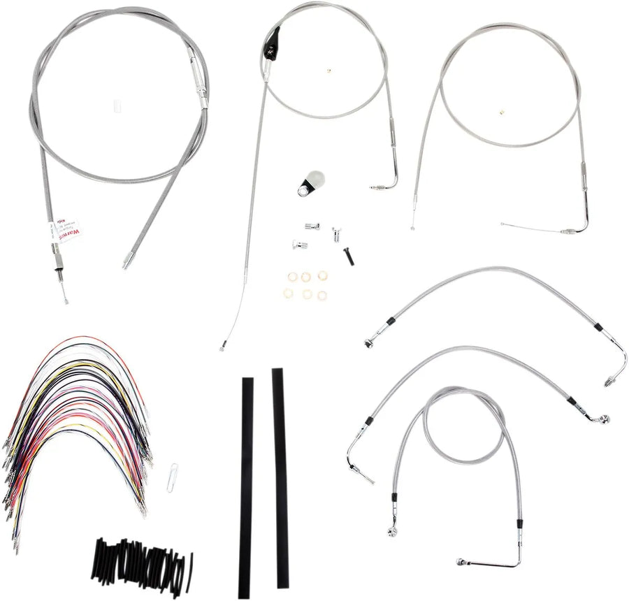harley davidson flhri [BURLY BRAND] – Komplettes Edelstahl-Lenkerzug/Bremsleitungs-Kit