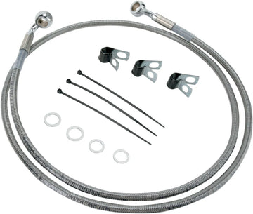 harley davidson flst [DRAG SPECIALTIES] - Kit de conduites de frein rallongées en acier inoxydable