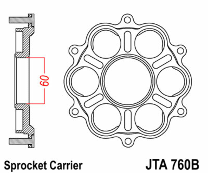 Ducati Multistrada 1200 [JT SPROCKETS] - Kettenradträger hinten - 6 Silentblock Ducati
