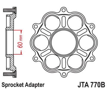 Ducati Panigale 1199 [JT SPROCKETS] - Kettenradträger hinten - 6 Silentbloc Ducati Panigale/Monster