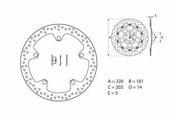 Bmw S 1000 [BREMBO] - Series Oro round rigid brake disc