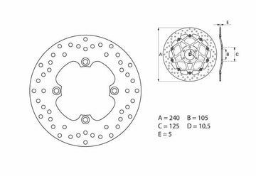 Honda XL 650 [BREMBO] - Series Oro round rigid brake disc