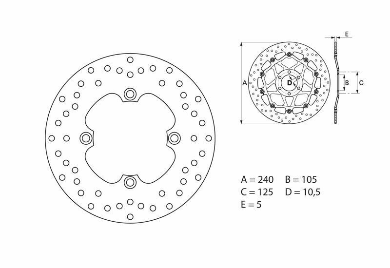 Honda Xl 700 [BREMBO] - Disque de frein rigide rond Série Oro