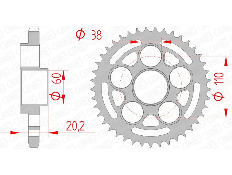 Hypermotard 939 [AFAM] - Standard de l'acier à pignon - 525