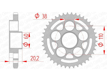 Ducati Monster 1100 [AFAM] - Kettenrad Stahl Standard - 525
