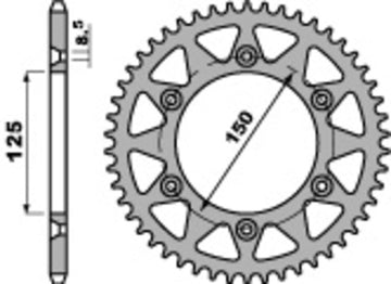 CFMOTO 800 MT CF800-7 [PBR] - Standard chain wheel C45 steel