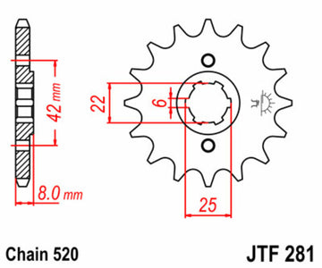 Honda XL 500 S [JT SPROCKETS] - Standard Stahlritzel vorne - 0