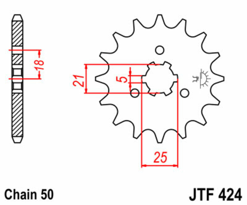 Suzuki GT 550 [JT Sprockets] - Standard steel pinion at the front