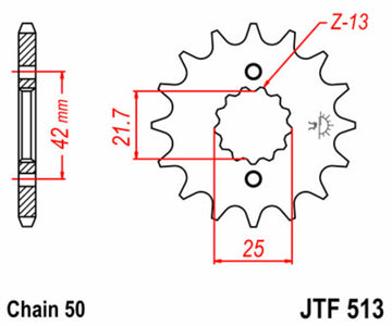 Yamaha SR 500 [JT SPROCKETS] - Standard Stahlritzel vorne - 0