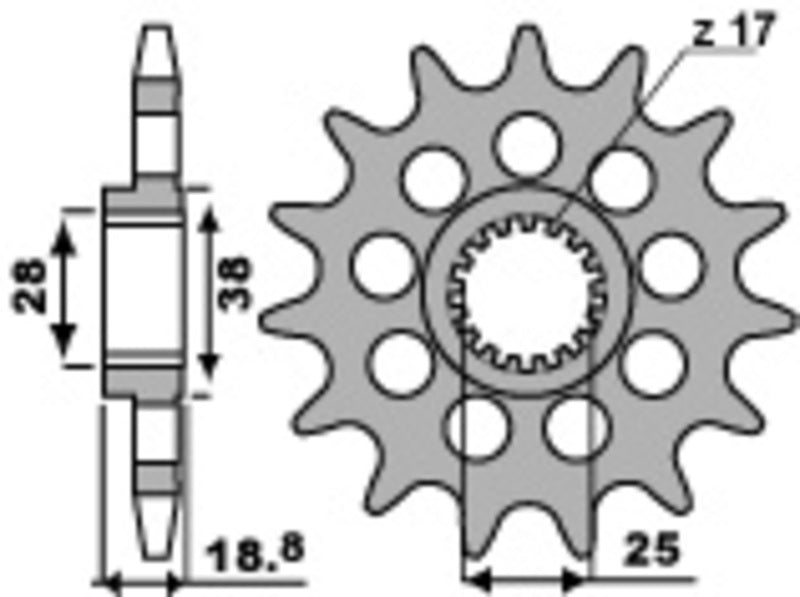 BMW F 900 XR K84 [PBR] - Standard steel pinion at the front