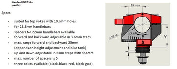 Kawasaki Z 800 [GILLES] - 2DGT Adjustable Handlebar Mounts Black Kawasaki Z800