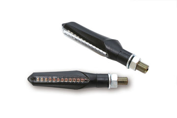 Kawasaki Z 400 [SHIN YO] - Run LED Sequenz-Blinker Gehäuse Schwarz / Linse Rauchgrau (Paar), Vorn & Hinten