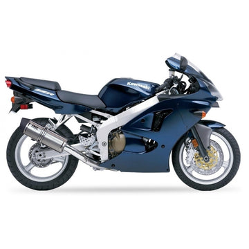 Kawasaki Ninja ZX-6 R (ZX 636 A) [2002] - Hexoval Endtopf Edelstahl / Endkappe Edelstahl schwarz - OK7045VSE