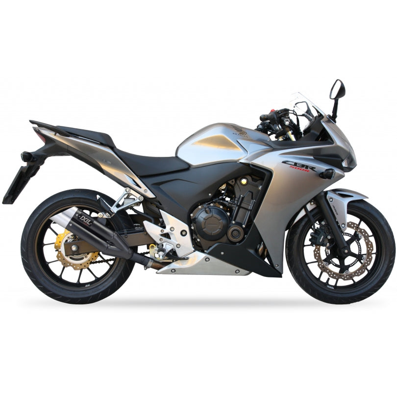 Honda CB 500 F PC45 [2013-2015] - Hyperlow Endtopf Edelstahl schwarz / Endkappe Aluminium - XH6333XB