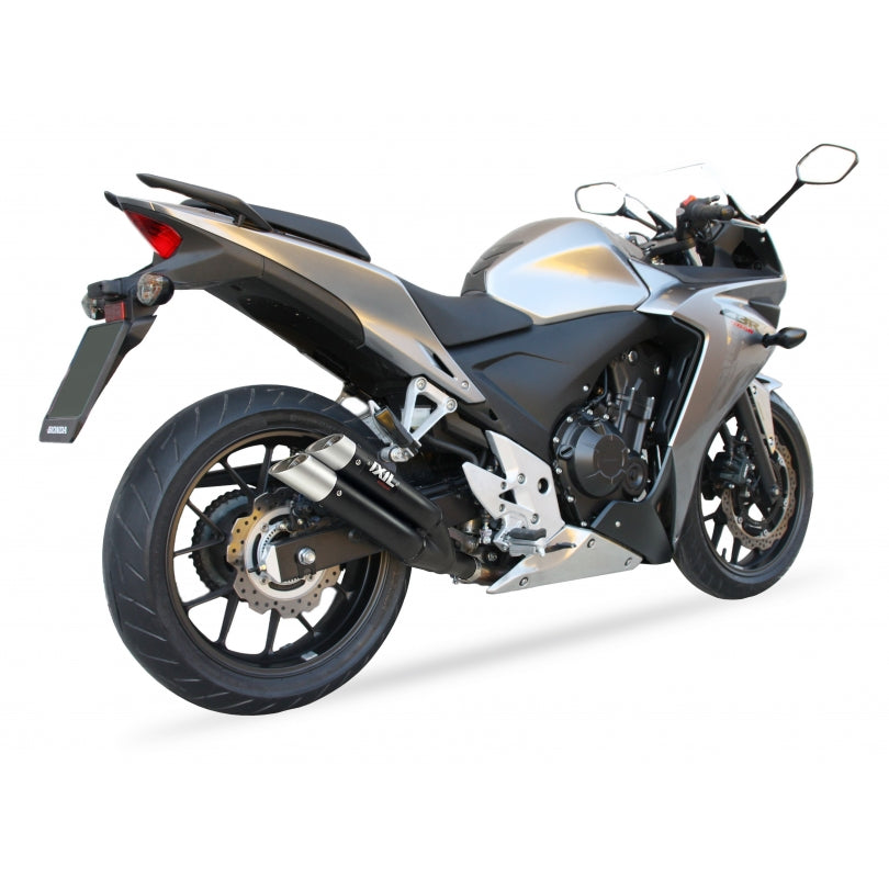 Honda CBR 500 R ABS PC44 [2013-2015] - Silencieux Hyperlow acier inoxydable noir / embout aluminium - XH6333XB