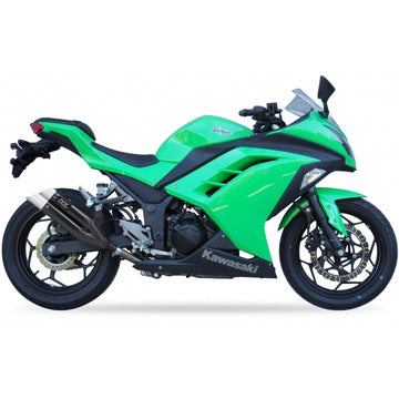Kawasaki Ninja 300 [IXIL] - Hyperlow Endtopf Edelstahl schwarz / Endkappe Aluminium - XK7336XB