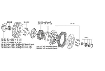 Vespa PX E Lusso 150 [1981-1997] - Rennkupplung mit Zahnkranz Z23 Ritzel gerade verzahnt