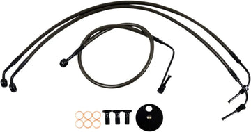harley davidson flfb [LA CHOPPERS] - Kit de conduites de frein tressées minuit - 0