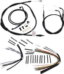 harley davidson flstc [BURLY BRAND] – Komplettes Schwarzes Vinyl-Lenkerzug-/Leitungskit für Ape Hanger-1
