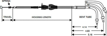 harley davidson flhri [DRAG SPECIALTIES] – Edelstahl-ummanteltes Leerlaufkabel - 0