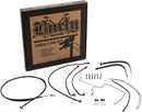 Harley Davidson Flhrxs [BURLY BRAND] - Kit complet de câbles/lignes de guidon en vinyle noir pour Ape Hanger-2