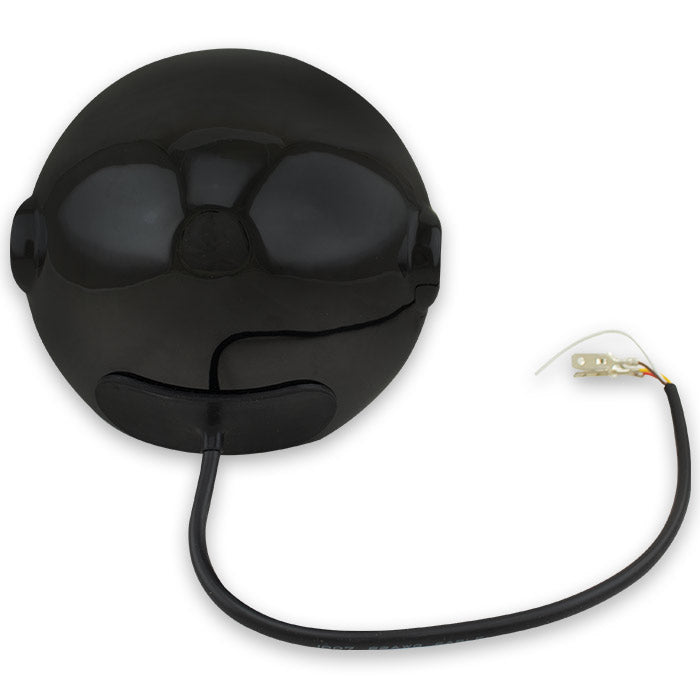 Horizon LED headlight – back of the metal housing with connection cable