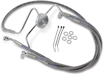 harley davidson flhri [DRAG SPECIALTIES] - Kit conduites de frein inox en version allongée - 0