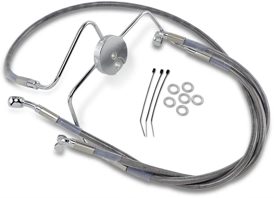harley davidson flhri [DRAG SPECIALTIES] - Stainless steel brake line kit in extended version