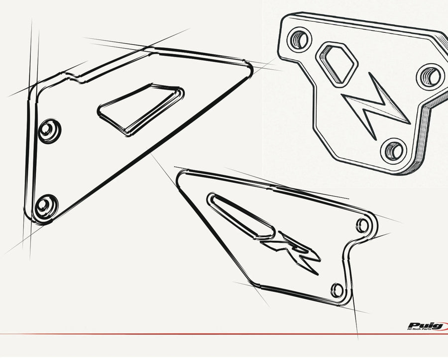 KTM 990 DUKE R [2025] – Plaques de talon – Noir