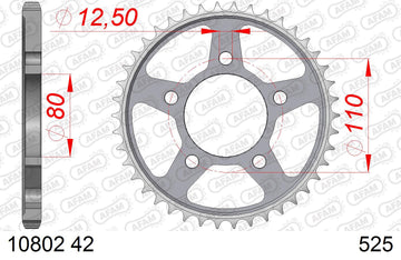 Honda CRF 1100 L Africa Twin ABS [2020-2025] - Kettenkit 525 XHR4 - 16/42-124 - Standard Kettenrad Stahl