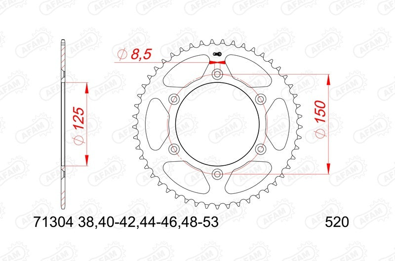 KTM 890 Duke R [2020-2023] - Kettenkit 520 XSR4 - 16/41-116 - Standard Kettenrad Stahl