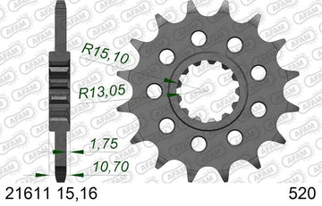 Yamaha Ténéré 700 Rally [2025-2026] - Kettenkit 520 XHR4 - 15/46-122 - Standard Kettenrad Stahl