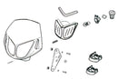 Derbi Senda R X-Race Trail '05 - '10 50 2T D50B0 - masque de phare double optique