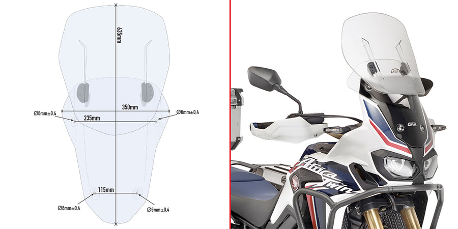 HONDA CRF 1000 L AFRICA TW [2018-2019] - Pare-brise coulissant spécifique