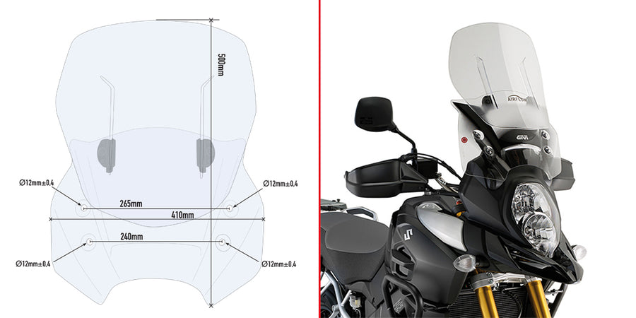SUZUKI DL 1000 V STROM [2014-2016] - Pare-brise coulissant spécifique
