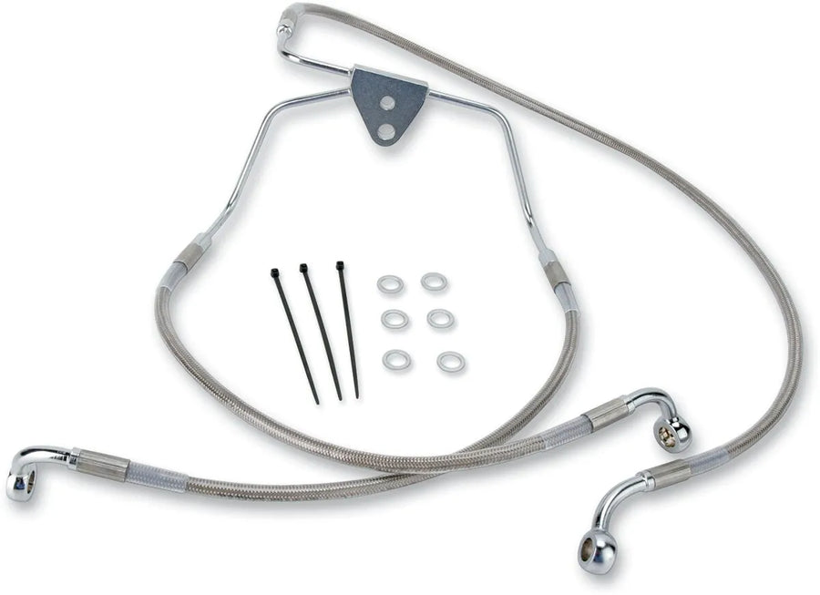 harley davidson flhtcui [DRAG SPECIALTIES] - Kit de conduite de frein rallongée en acier inoxydable