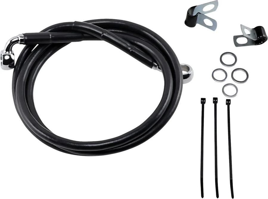 harley davidson fxsts [DRAG SPECIALTIES] – Verlängertes Bremsleitungs-Kit aus schwarzem Vinyl