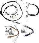 Harley Davidson Flst [BURLY BRAND] - Kit complet de câbles/lignes de guidon en vinyle noir pour Ape Hanger-2
