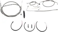 Harley Davidson FLS [LA CHOPPERS] – Komplettes Edelstahl-geflochtenes Lenkerzug-/Bremsleitungs-Kit