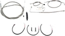 Harley Davidson FLS [LA CHOPPERS] – Komplettes Edelstahl-geflochtenes Lenkerzug-/Bremsleitungs-Kit