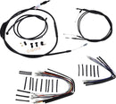 Harley Davidson FXST [BURLY BRAND] - Kit complet de câbles/lignes de guidon en vinyle noir pour cintres Ape-1