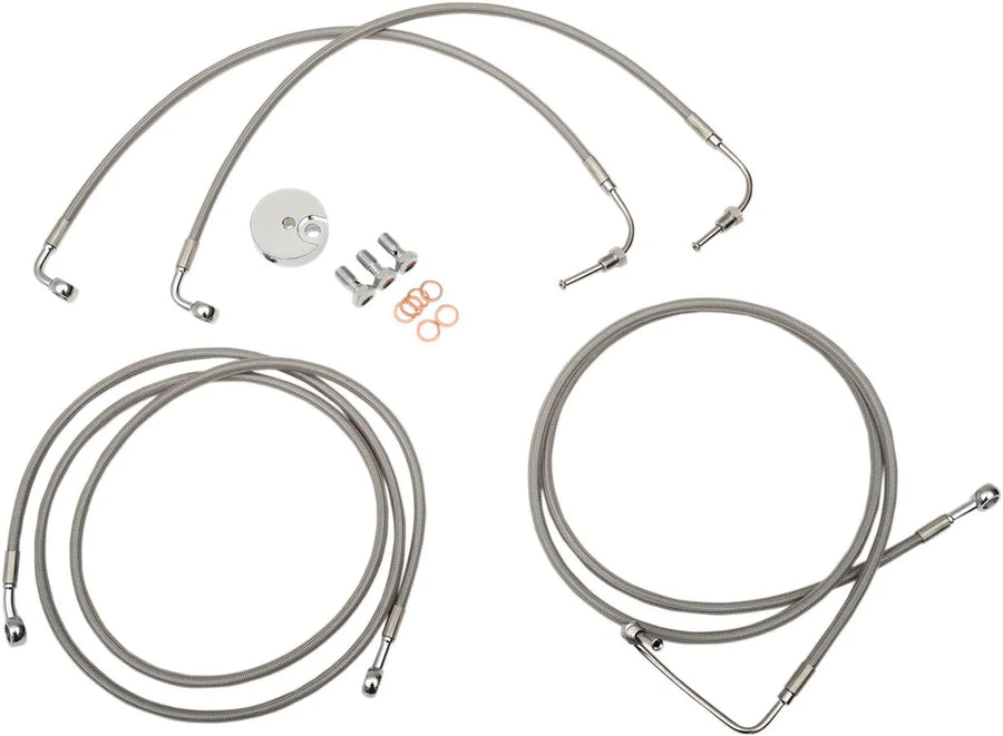 harley davidson fltr [LA CHOPPERS] - Stainless Steel Brake Line Kit