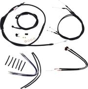 Default Title harley davidson sportster 883 iron xl [BURLY BRAND] - Complete Black Vinyl Handlebar Cable/Line Kit for Ape Hangers