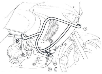 Honda XL 1000 V Varadero [1999-2002] - barre de protection des moteurs