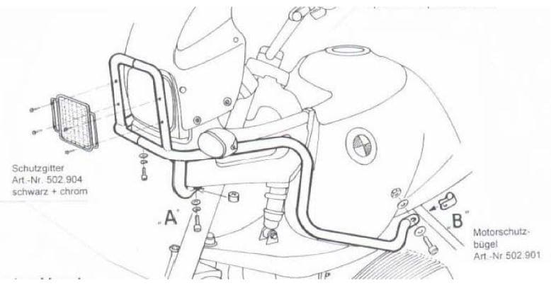 BMW R 850 GS [1994-2000] - barre de protection des réservoirs