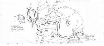 BMW R 850 GS [1994-2000] - barre de protection des réservoirs