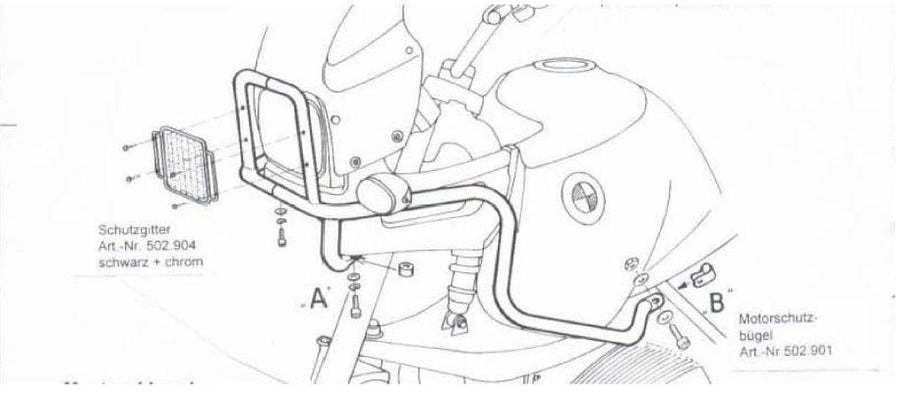 BMW R 850 GS [1994-2000] - barre de protection des réservoirs